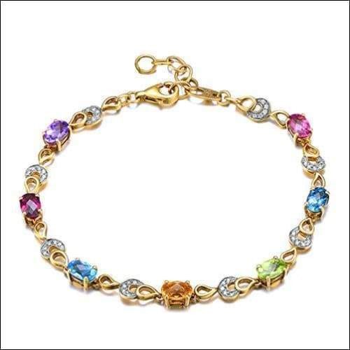 Aquamarine Amethyst Topaz Sapphire Diamond Bracelet