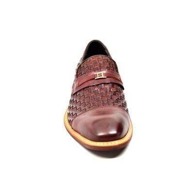 British Walkers Azure Men's Brown Woven Leather Slip On Dress Shoes (3)