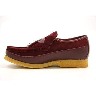 British Walkers King Men's Old School Burgundy Suede Slip On Shoes (2)