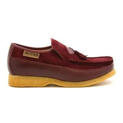 British Walkers King Men's Old School Burgundy Suede Slip On Shoes (3)
