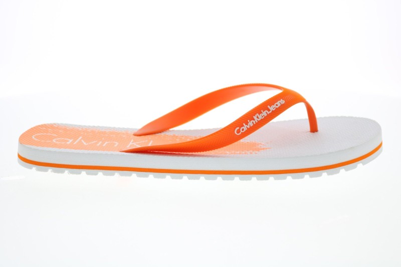 Calvin Klein Stewart Jelly 34s1582-wgf Mens Orange Synthetic Flip-flops Sandals Shoes (2)