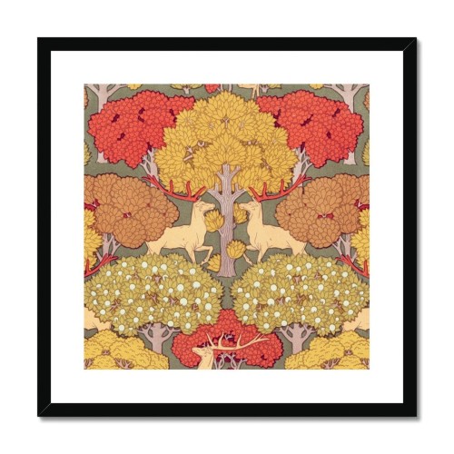 Cerfs Et Arbres By Maurice Pillard Verneuil Framed & Mounted Print