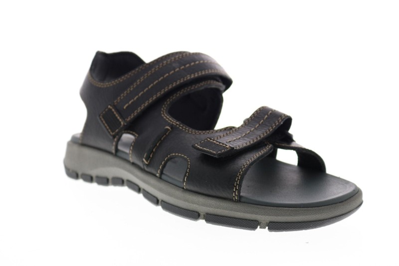Clarks Brixby Shore 26131545 Mens Black Leather Sport Sandals Shoes