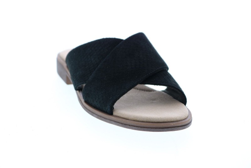 Clarks Declan Ivy 26150055 Womens Black Canvas Slides Sandals Shoes