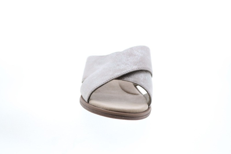 Clarks Declan Ivy Metallic 26150054 Womens Gray Canvas Slides Sandals Shoes (3)