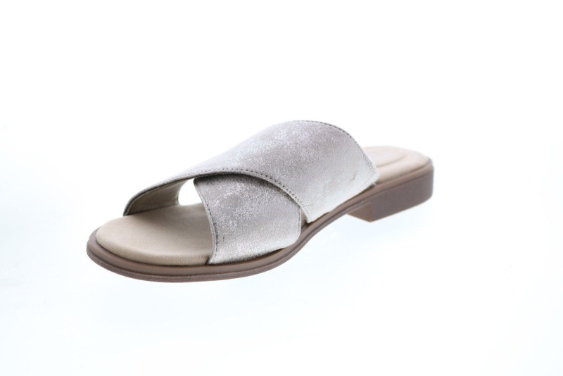 Clarks Declan Ivy Metallic 26150054 Womens Gray Canvas Slides Sandals Shoes (4)