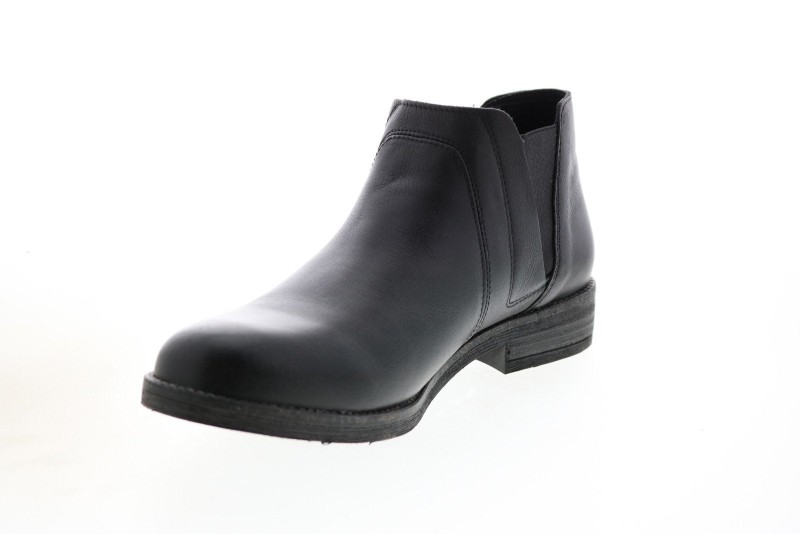 Clarks Demi Beat Leather 26135351 Womens Black Wide Slip On Chelsea Boots (4)