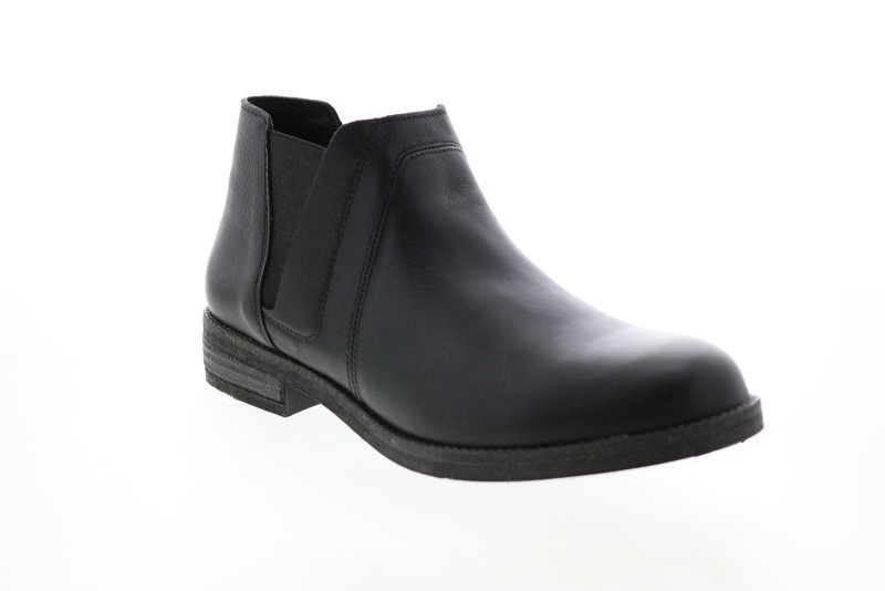 Clarks Demi Beat Leather 26135351 Womens Black Wide Slip On Chelsea Boots