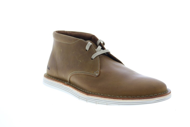 Clarks Forge Stride 26149658 Mens Brown Leather Mid Top Lace Up Chukkas Boots