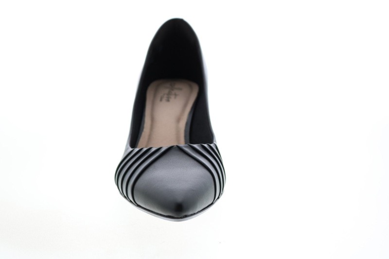 Clarks Linvale Crown 26143989 Womens Black Leather Slip On Pumps Heels Shoes (3)