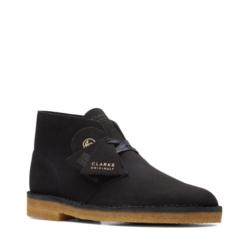 Clarks Mens Desert Boot Black Vegan (2)