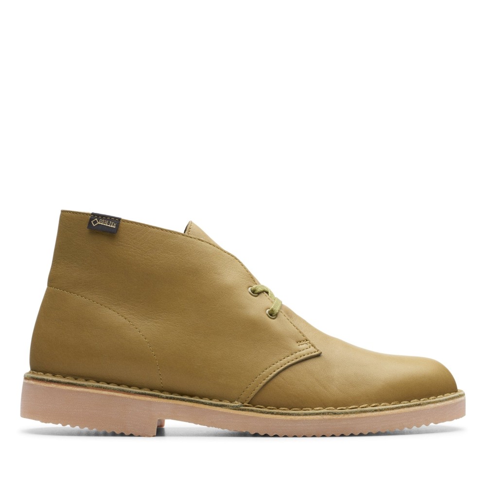 Clarks Originals Desert Boot Gtx Men's Khaki Green Leather 26144315