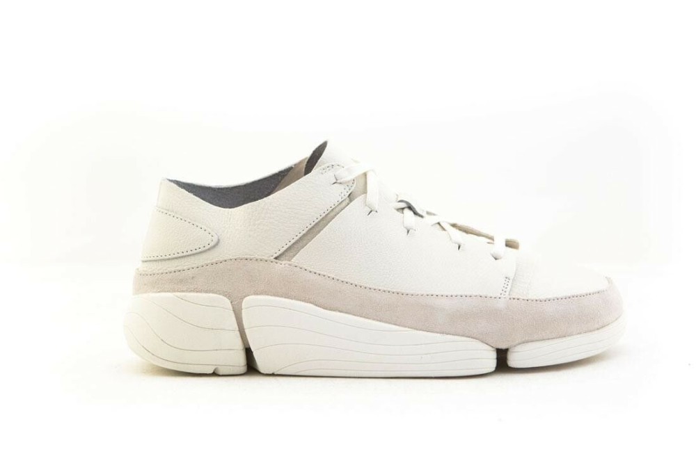 Clarks Mens Trigenic Evo Shoes White Leather