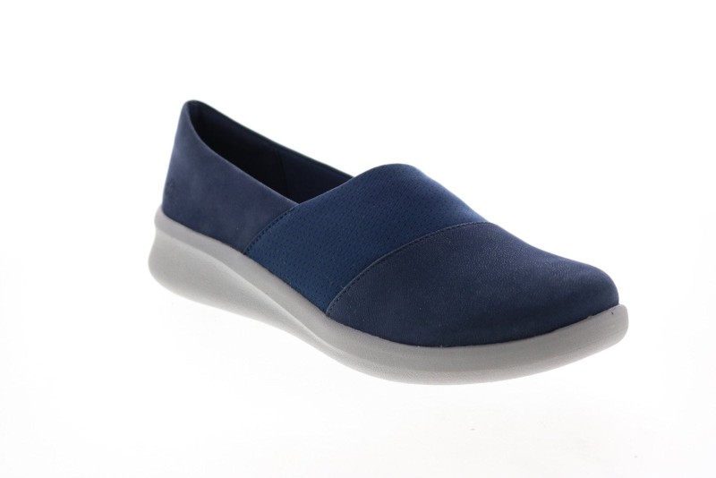 Clarks Sillian 2.0 Moon 26148538 Womens Blue Canvas Loafer Flats Shoes