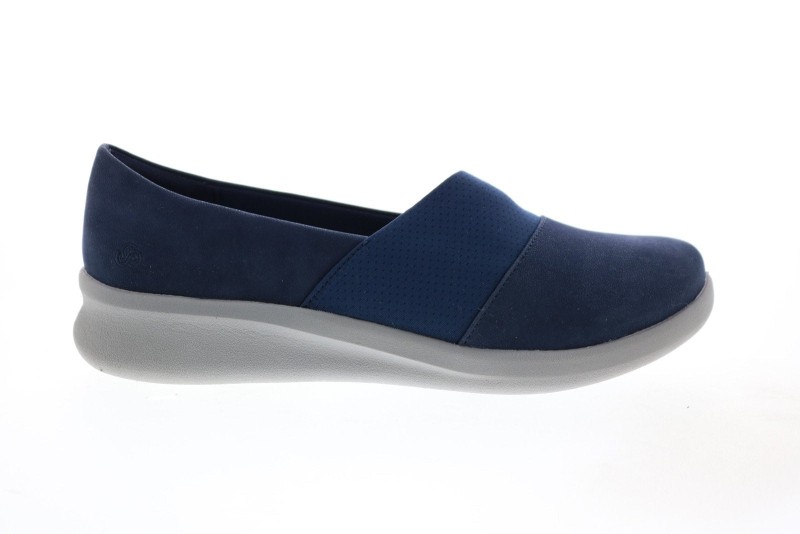 Clarks Sillian 2.0 Moon 26148538 Womens Blue Canvas Loafer Flats Shoes (2)