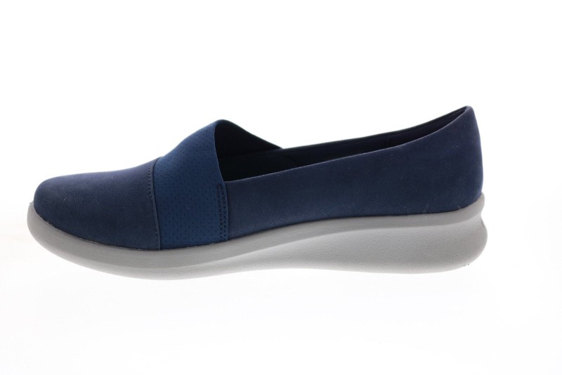 Clarks Sillian 2.0 Moon 26148538 Womens Blue Canvas Loafer Flats Shoes (5)