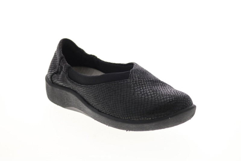 Clarks Sillian Jetay Synthetic 26126474 Womens Black Loafer Flats Shoes