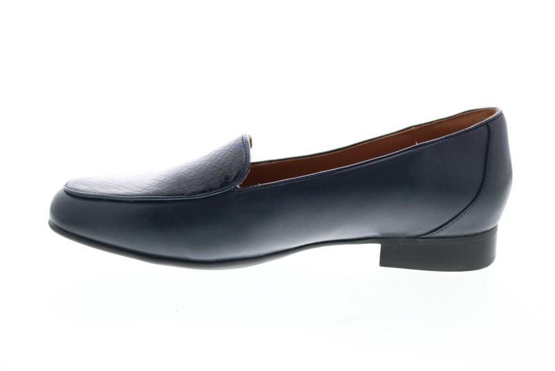 Clarks Un Blush Ease 26148107 Womens Blue Leather Loafer Flats Shoes (5)