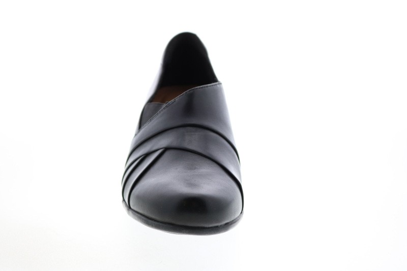 Clarks Un Damson Adele 26146981 Womens Black Wide Leather Pumps Heels Shoes (3)
