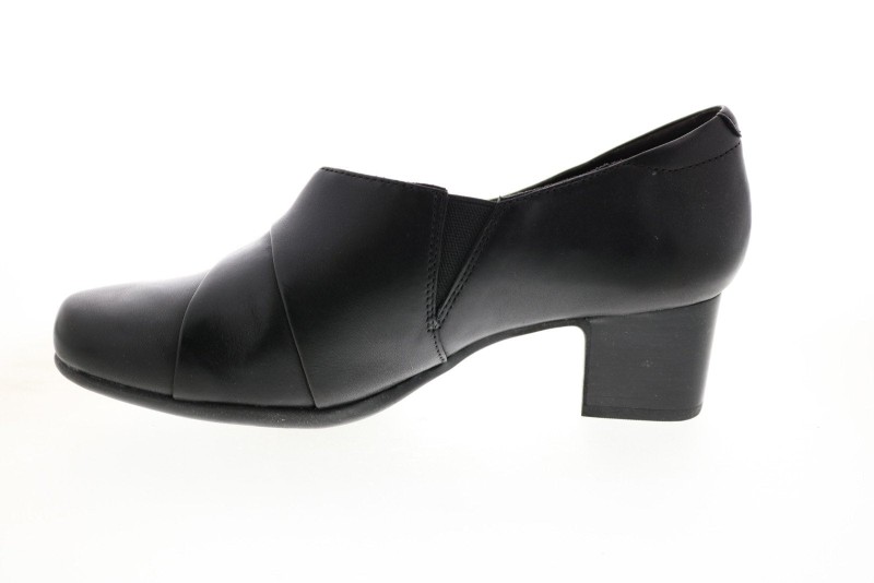 Clarks Un Damson Adele 26146981 Womens Black Wide Leather Pumps Heels Shoes (5)