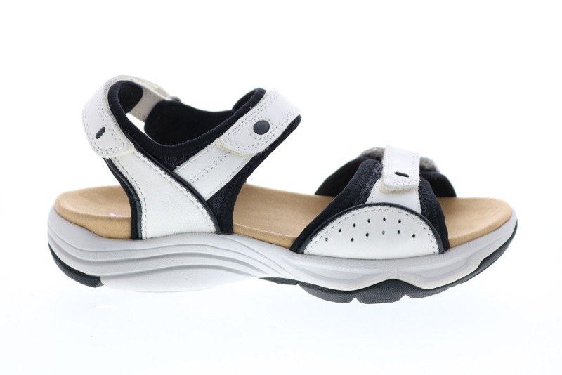 Clarks Wave Grip 26133599 Womens White Wide Synthetic Sport Sandals Shoes (2)