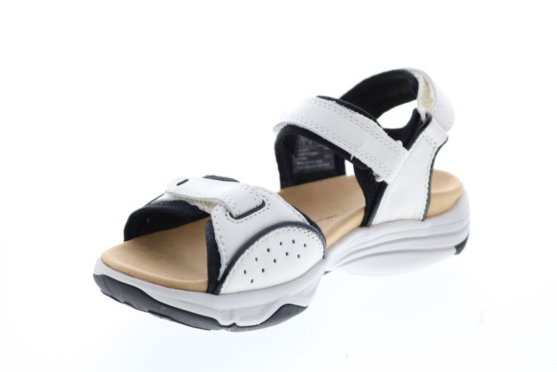 Clarks Wave Grip 26133599 Womens White Wide Synthetic Sport Sandals Shoes (4)