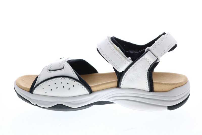 Clarks Wave Grip 26133599 Womens White Wide Synthetic Sport Sandals Shoes (5)