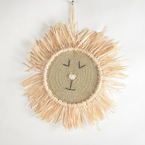Crochet Cotton Papa Lion-head Wall Decor