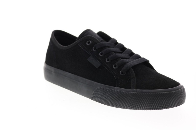 Dc Manual Leather Adys300679 Mens Black Suede Skate Inspired Sneakers Shoes