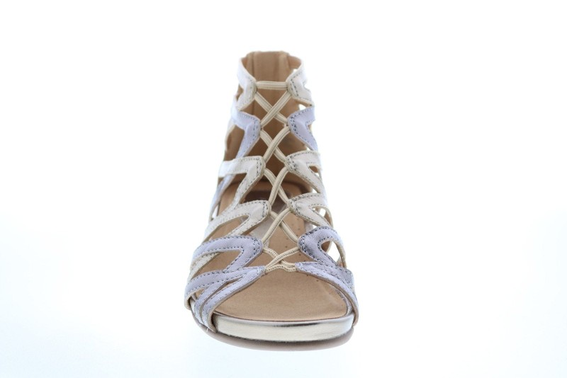 Earth Juno Low Wedge Womens Gold Leather Zipper Gladiator Sandals Shoes (3)