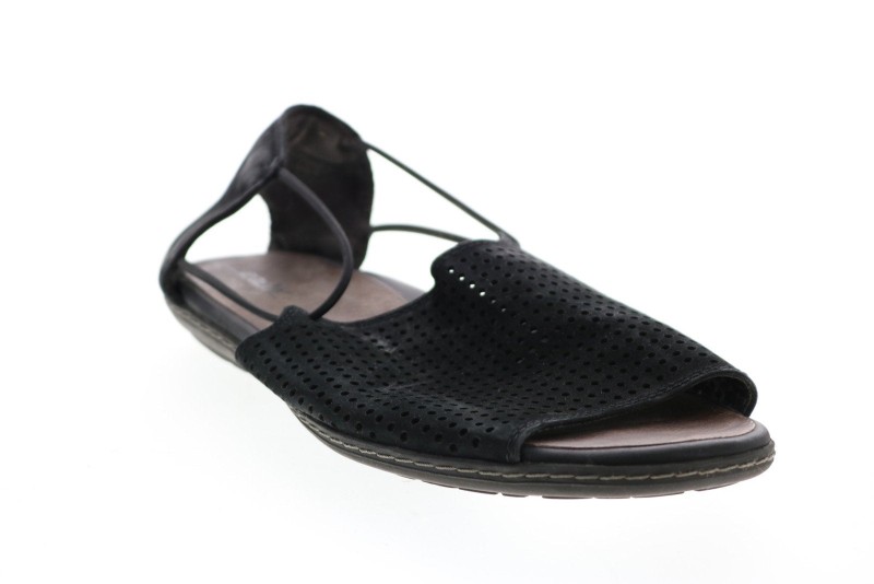 Earth Shelly Shelly-blk Womens Black Nubuck Slip On Slingback Flats Shoes