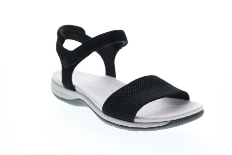 Easy Spirit Shaliey Seshailey Womens Black Leather Sport Sandals Shoes