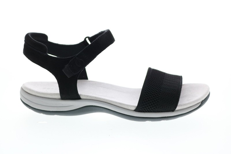 Easy Spirit Shaliey Seshailey Womens Black Leather Sport Sandals Shoes (2)