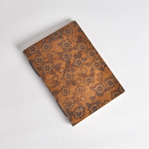 Embossed Floral Leather Diary