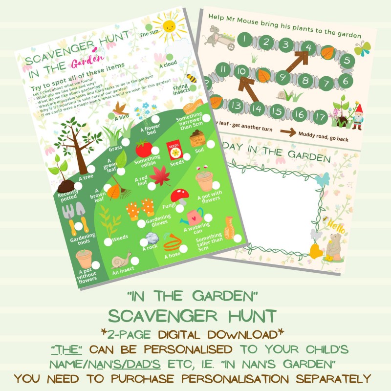 Garden Scavenger Hunt For Kids - Digital Printable