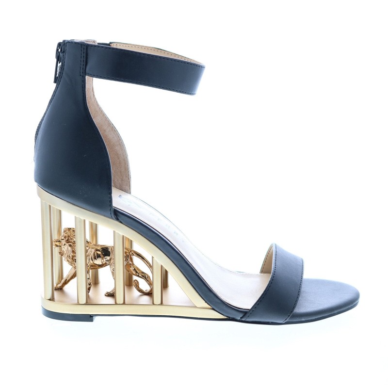 Katy Perry The Leon Womens Black Leather Slip On Strap Heels Shoes (2)