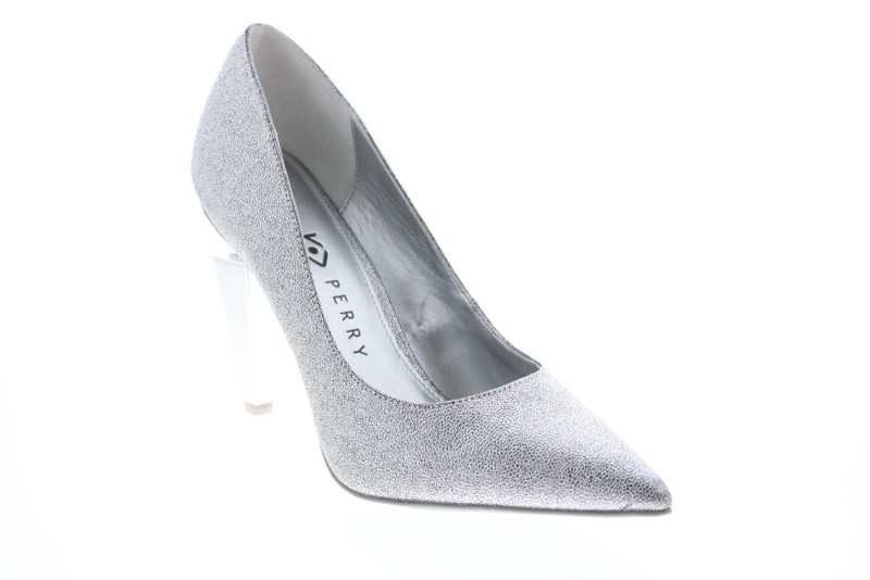 Katy Perry The Memphis Womens Silver Synthetic Slip On Pumps Heels Shoes