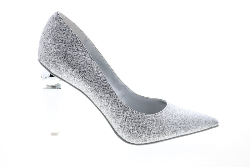 Katy Perry The Memphis Womens Silver Synthetic Slip On Pumps Heels Shoes (2)