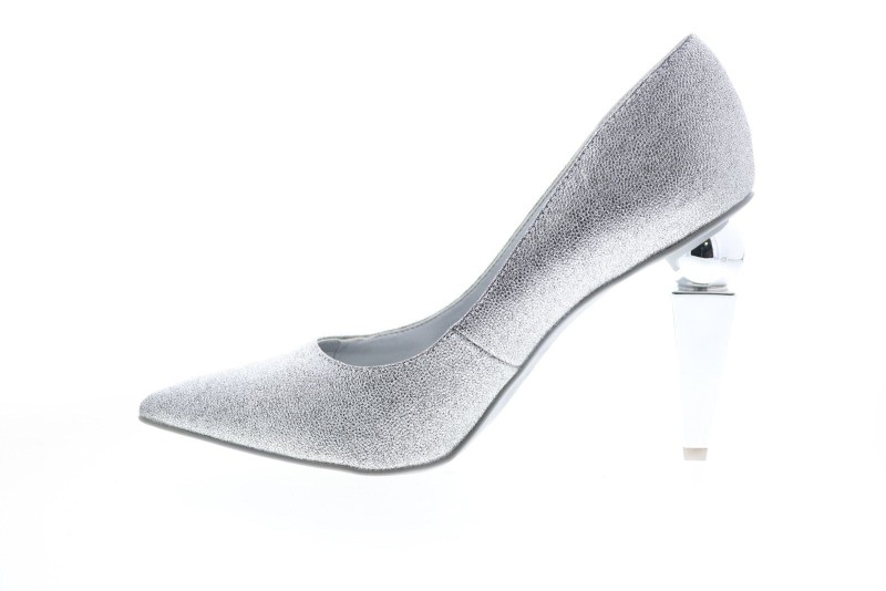 Katy Perry The Memphis Womens Silver Synthetic Slip On Pumps Heels Shoes (5)