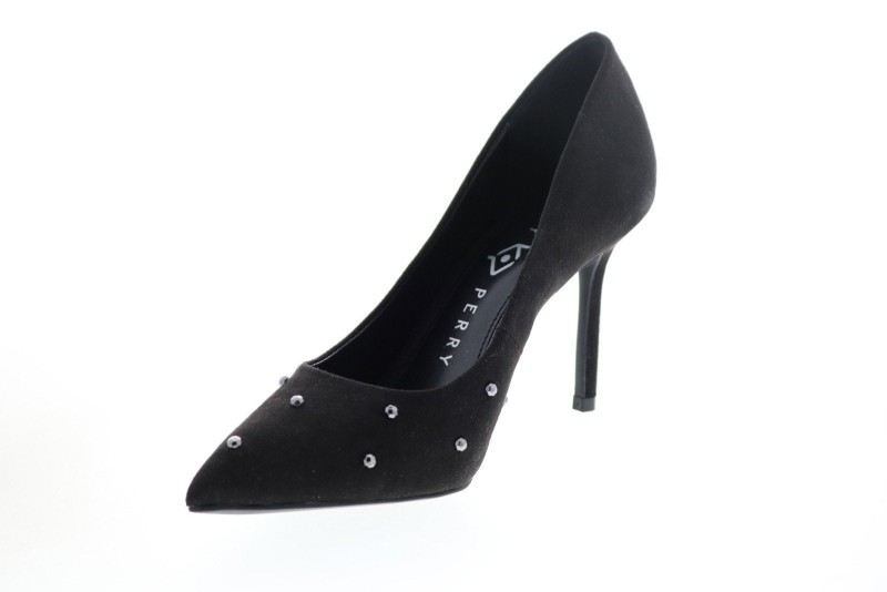Katy Perry The Pixel Womens Black Canvas Slip On Pumps Heels Shoes (4)