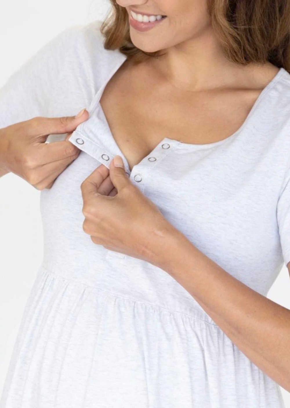 Light Gray Jersey Nursing Dress (3)