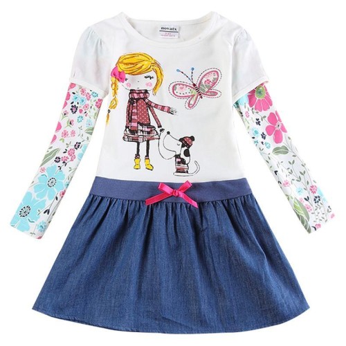 Floral Long Sleeve Girls Novelty Dress Clothes