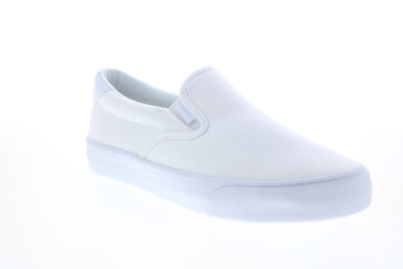 Lugz Bandit Mbandic-1001 Mens White Canvas Slip On Lifestyle Sneakers Shoes