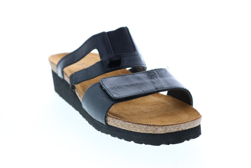Naot Nancy Nancy-blk Womens Black Leather Slip On Strap Flats Shoes