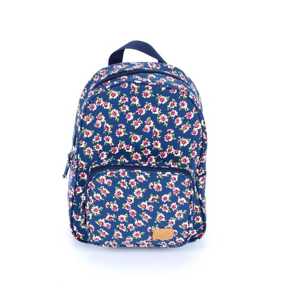 Mini Backpack: Navy Floral