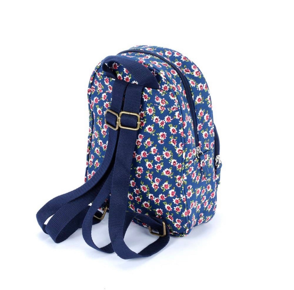 Mini Backpack: Navy Floral (3)