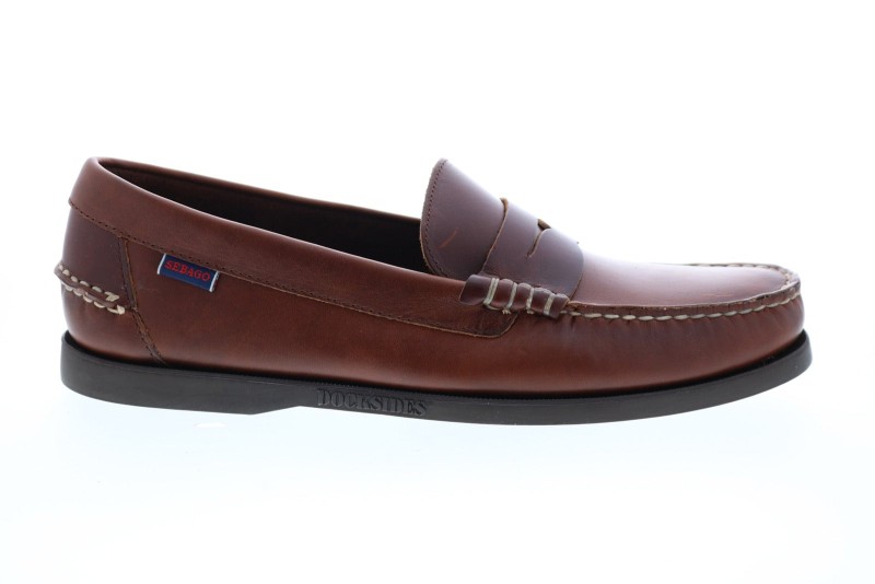 Sebago Dan Boat 7111mww Mens Brown Leather Loafers & Slip Ons Penny Shoes (2)