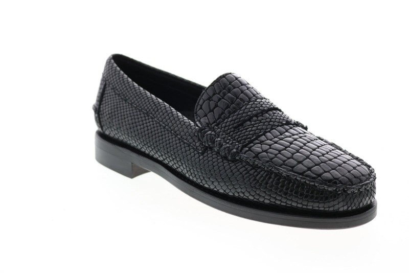 Sebago Dan Cocco 711241w Mens Black Leather Loafers & Slip Ons Penny Shoes