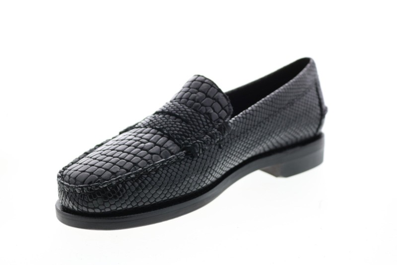 Sebago Dan Cocco 711241w Mens Black Leather Loafers & Slip Ons Penny Shoes (4)