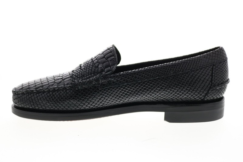 Sebago Dan Cocco 711241w Mens Black Leather Loafers & Slip Ons Penny Shoes (5)